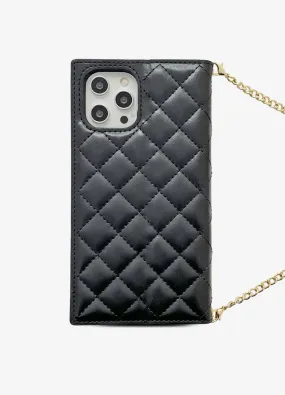 2-in-1 Quilted Wallet Case in Black