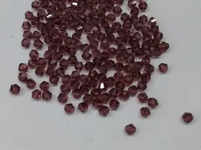 Amethyst Purple New Cut Crystal Glass Beads- 4 mm