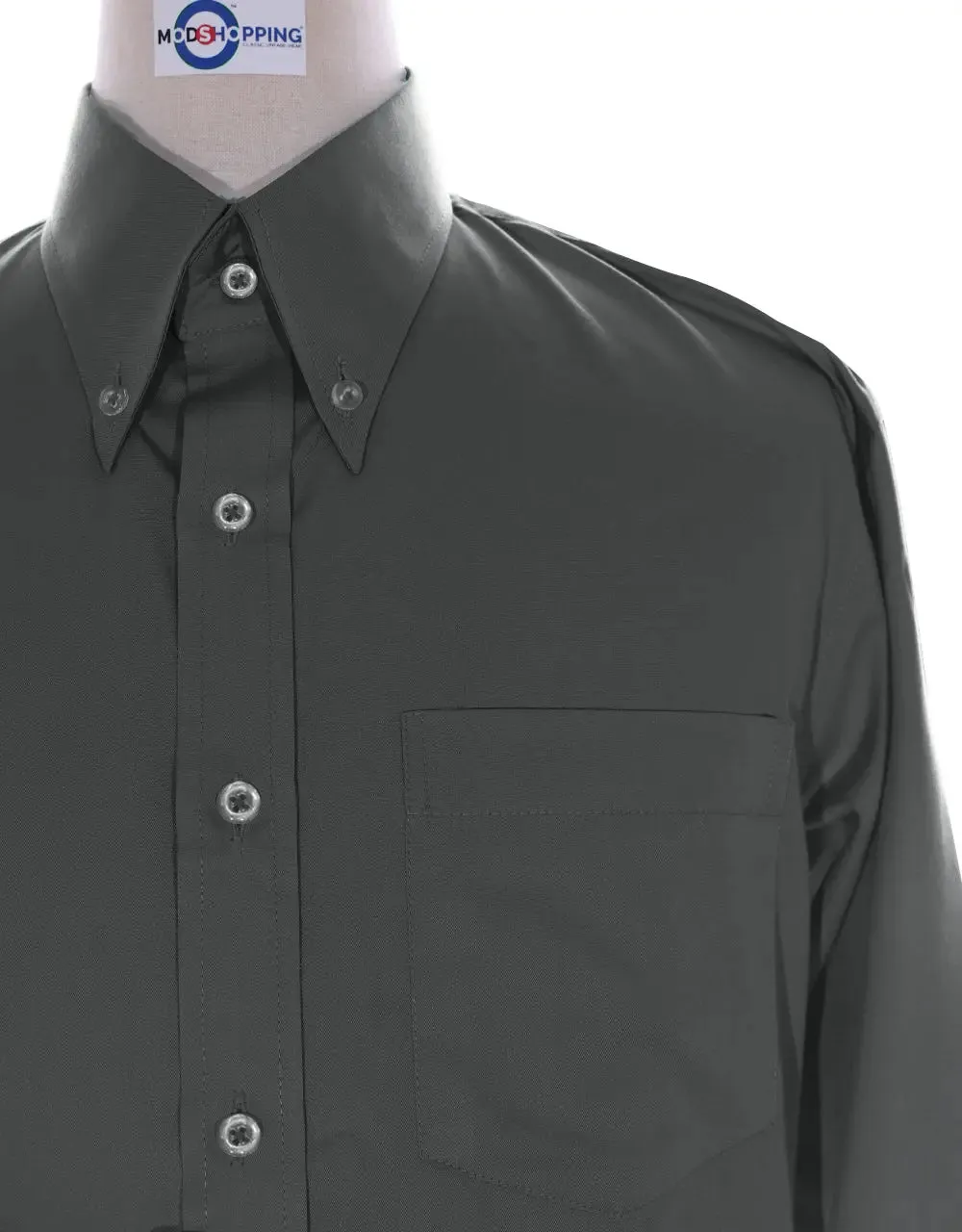 Button Down Shirt - Charcoal Grey Color Shirt