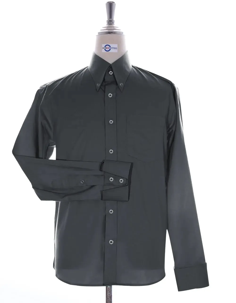 Button Down Shirt - Charcoal Grey Color Shirt