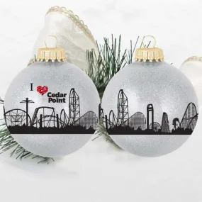 Cedar Point Skyline Glass Ornament