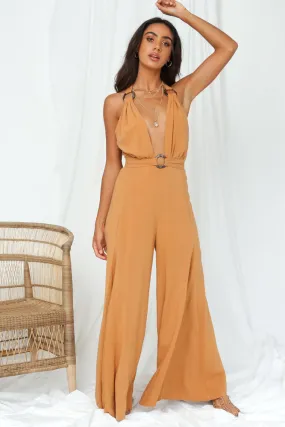 Confidence Jumpsuit Tan