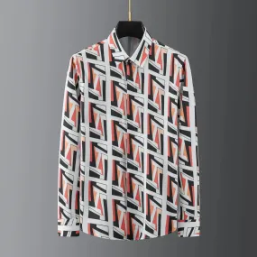 Elegant Patterned Men's Shirt - Fashionable Slim Fit for Smart Casual Style