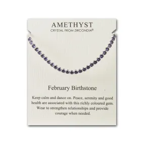 February Birthstone Friendship Bracelet with Amethyst Zircondia® Crystals