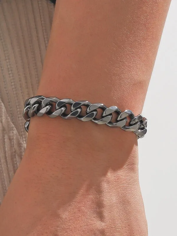 Hades Classic Silver Thick Bracelet