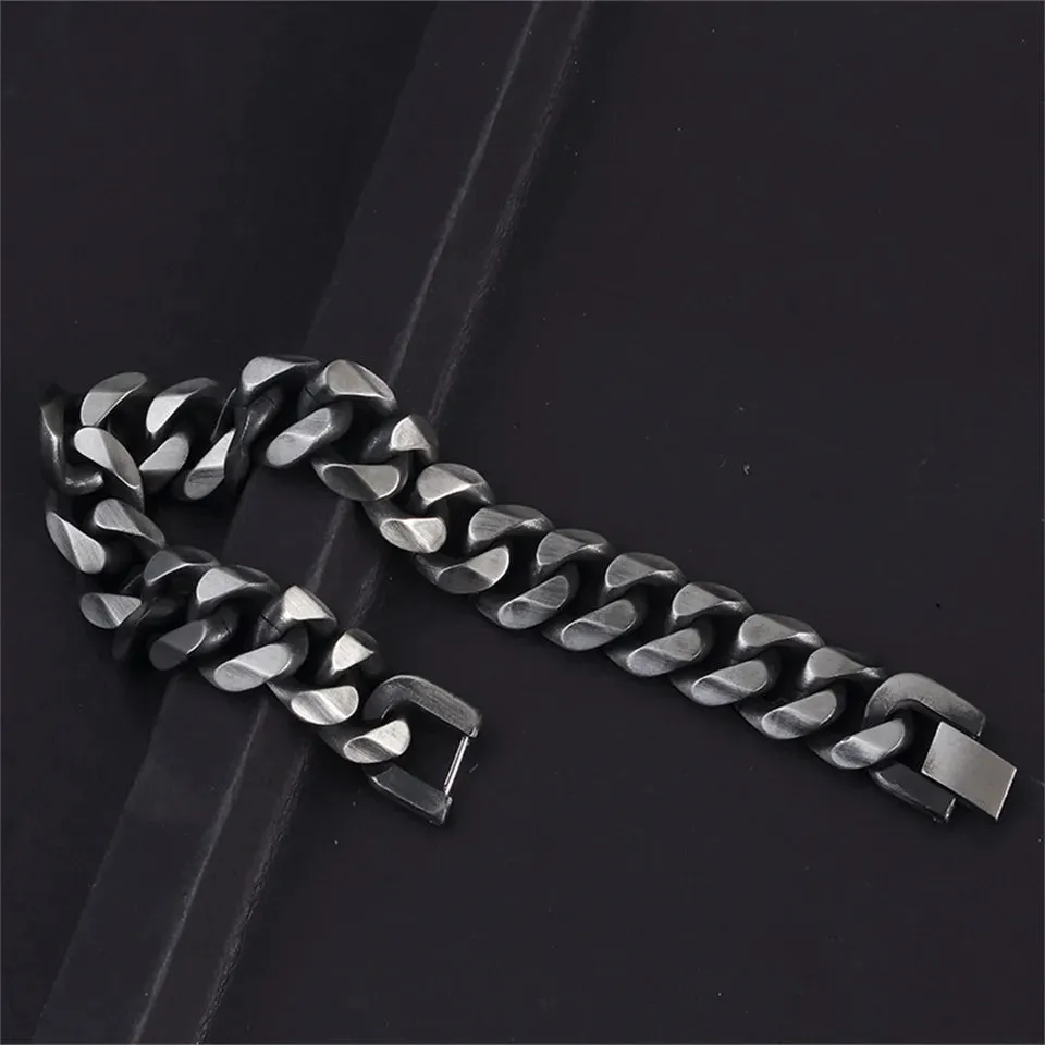 Hades Classic Silver Thick Bracelet