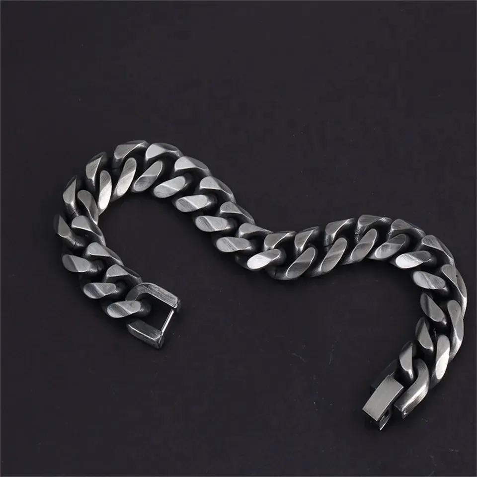 Hades Classic Silver Thick Bracelet