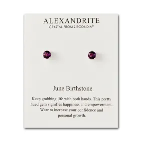 June (Alexandrite) Birthstone Earrings Created with Zircondia® Crystals