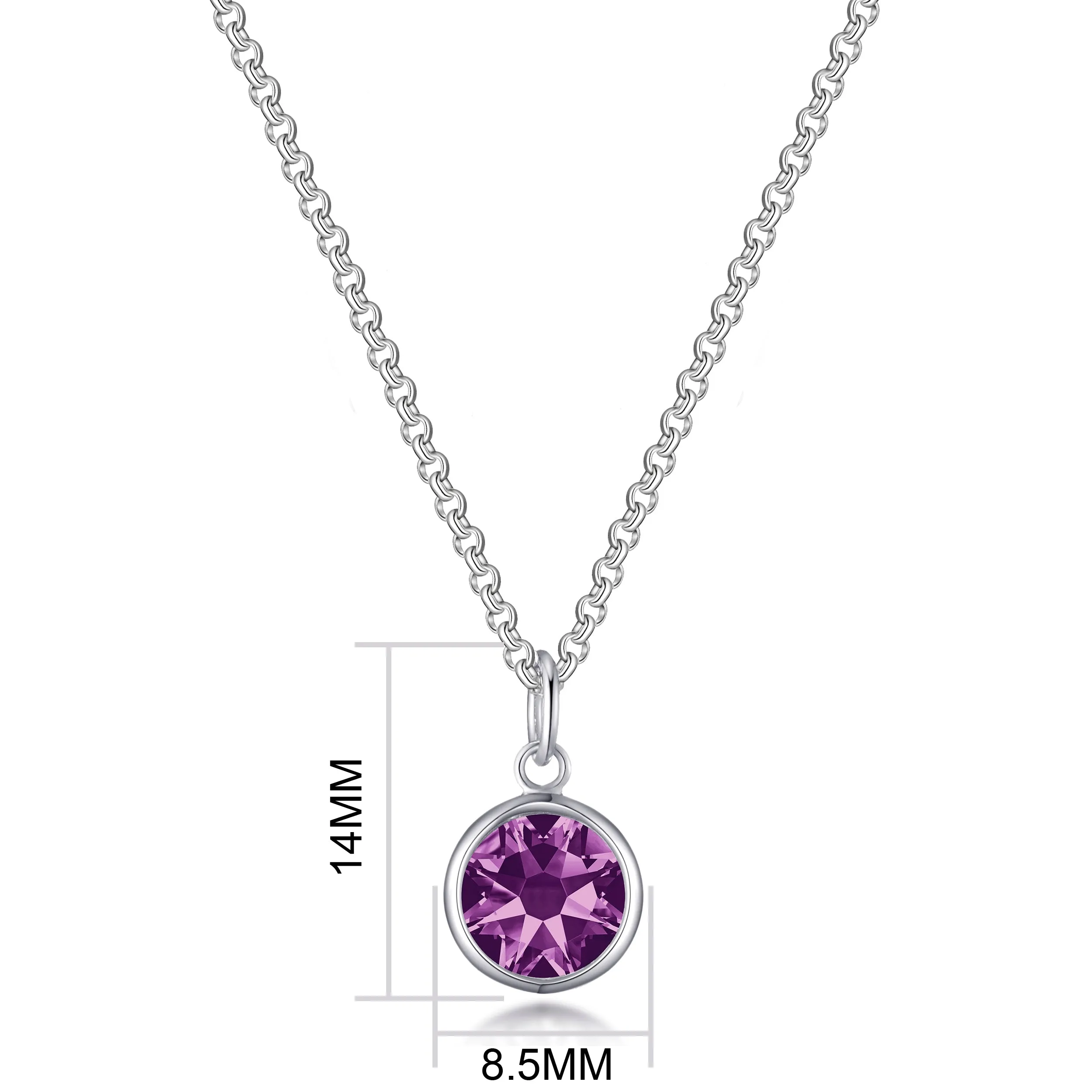 June (Alexandrite) Birthstone Necklace with Initial Charm (A to Z) Created with Zircondia® Crystals