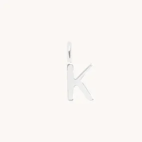 K Initial Charm 9k White Gold