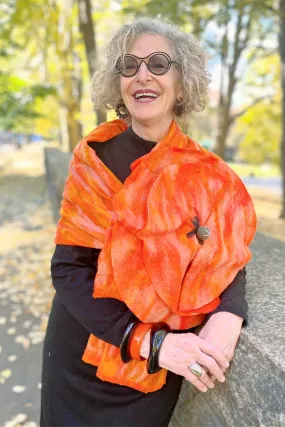 Large Flower Felted Scarf