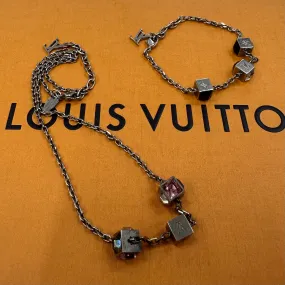 LOUIS VUITTON Silver Gamble Necklace/Bracelet