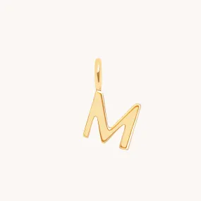 M Initial Charm 9k Gold