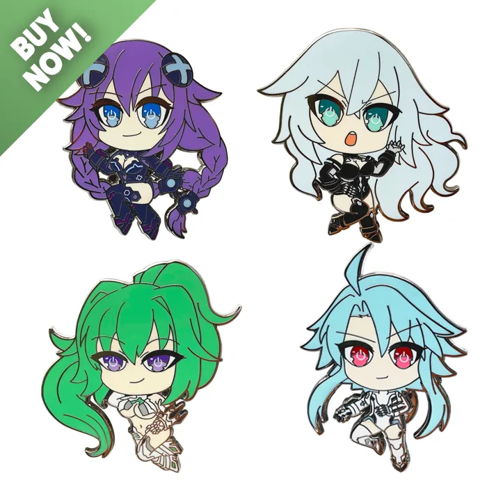 Neptunia HDD Enamel Pins - Full Set