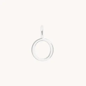 O Initial Charm 9k White Gold