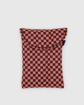 Puffy Tablet Sleeve 8" - Pink Brown Check