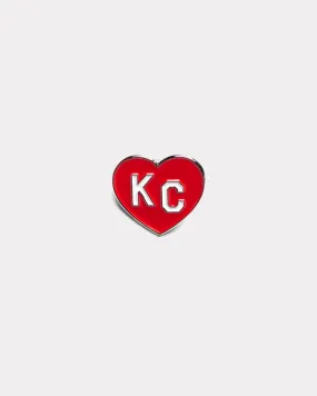 Red KC Heart Enamel Pin