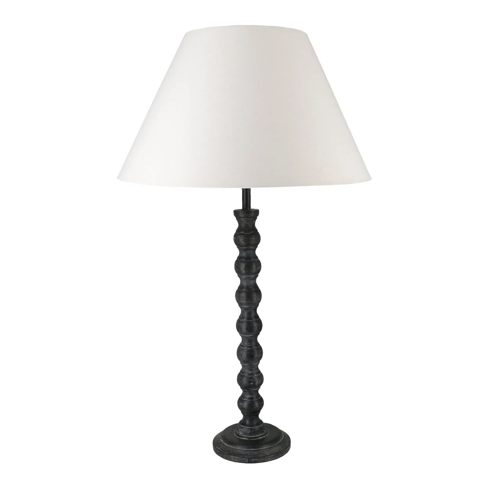 Tall Black Wooden Table Lamp