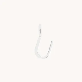 U Initial Charm 9k White Gold