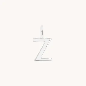 Z Initial Charm 9k White Gold